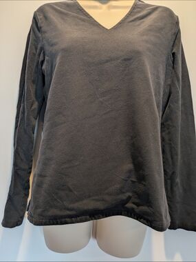 Women's croft & barrow Black V-Neck Long Sleeve Top Medium